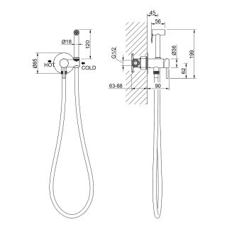 Гигиенический душ со смесителем Timo Saona 2338/16SM белый матовый